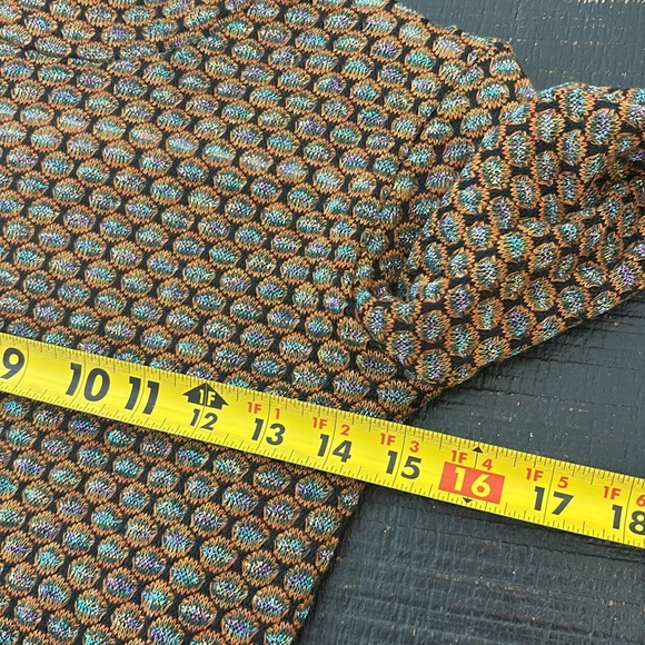 Zara Trafaluc Mock Neck Long Sleeve Textured Metallic Midi Dress size Small - Picture 7 of 12